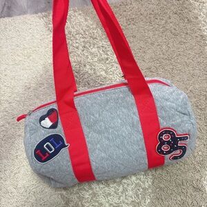 Tommy Hilfiger Gray and Red Crossbody Bag
